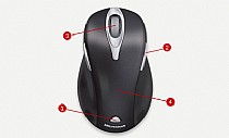 Wireless Laser Mouse 5000 Mac/Win USB Port Metallic Black