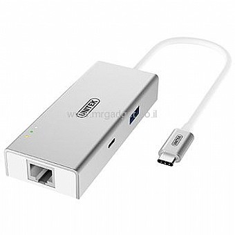���� ����� ������� - USB3.0 Type-C Aluminium Multi-Port Hub